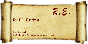 Ruff Endre névjegykártya
